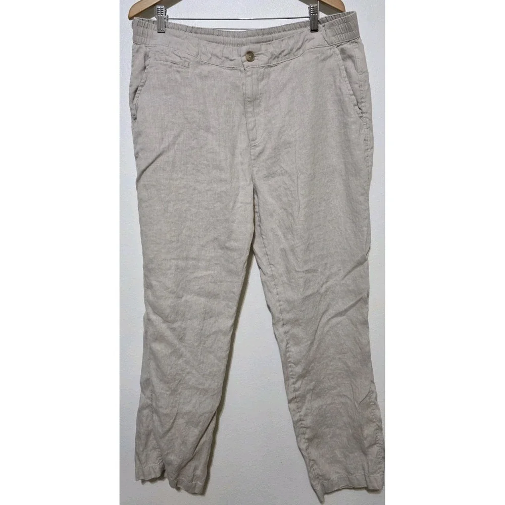 Panama Jack Mens Chino Linen Pants Beige XL Lightweight‎ Beach Coastal Nautical
